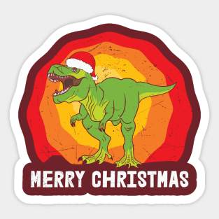Merry Christmas Dinosaur Sticker